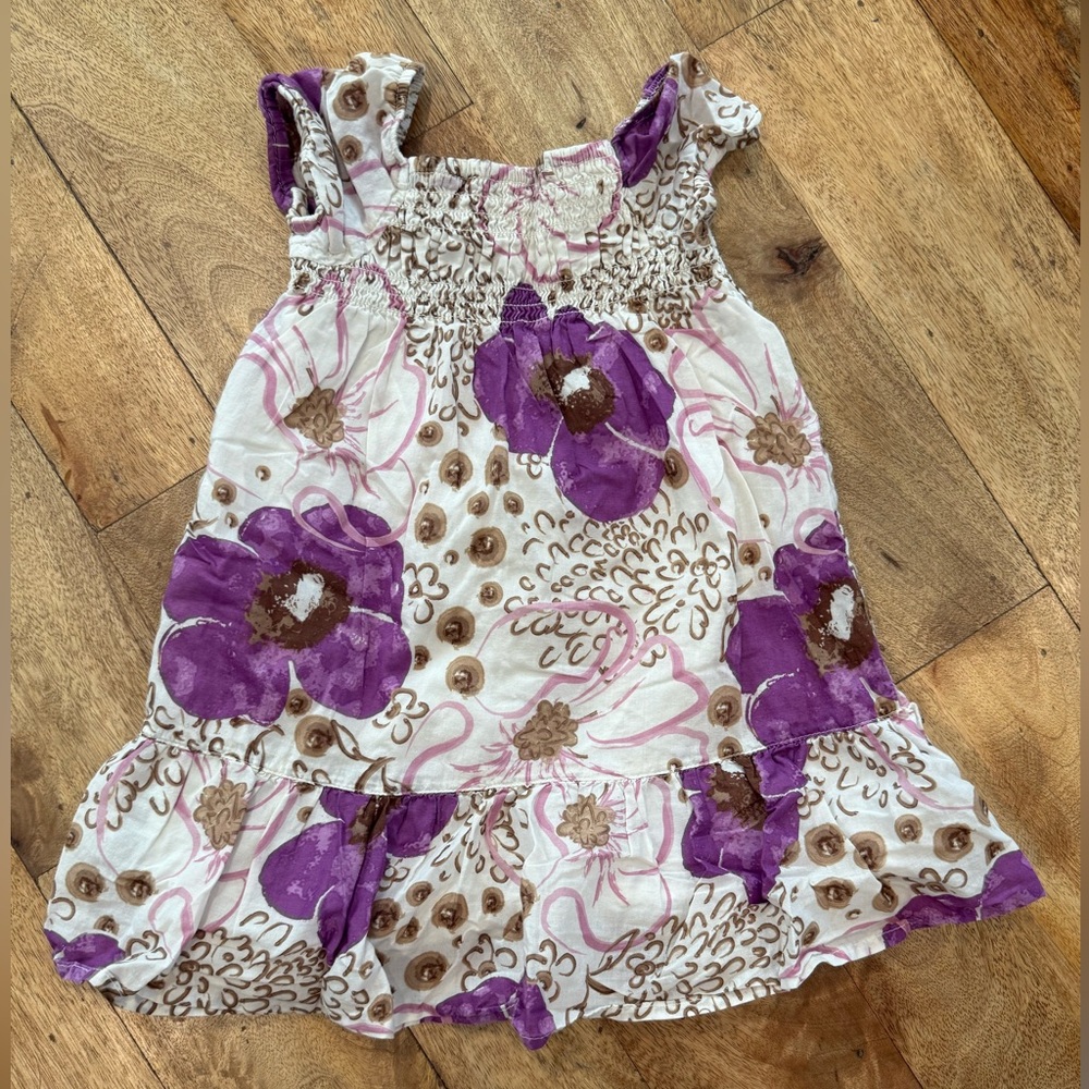 Old Navy Purple and White Floral Dress-2T